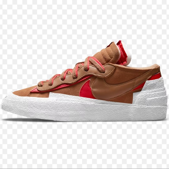 Nike Blazer Low x Sacai British Tan Sneakers. US 9.5. - Picture 1 of 5
